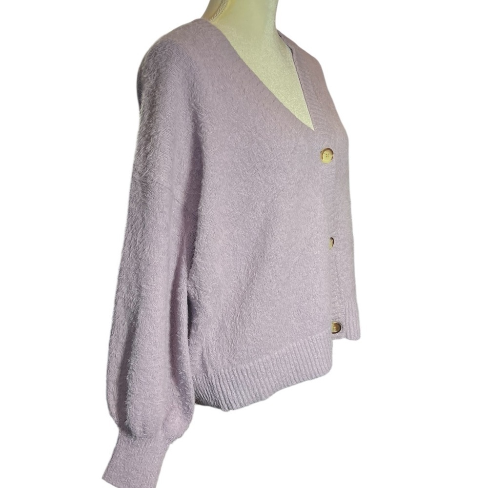 Joie Balloon Sleeve Lilac Cardigan Size M - Picture 3 of 9